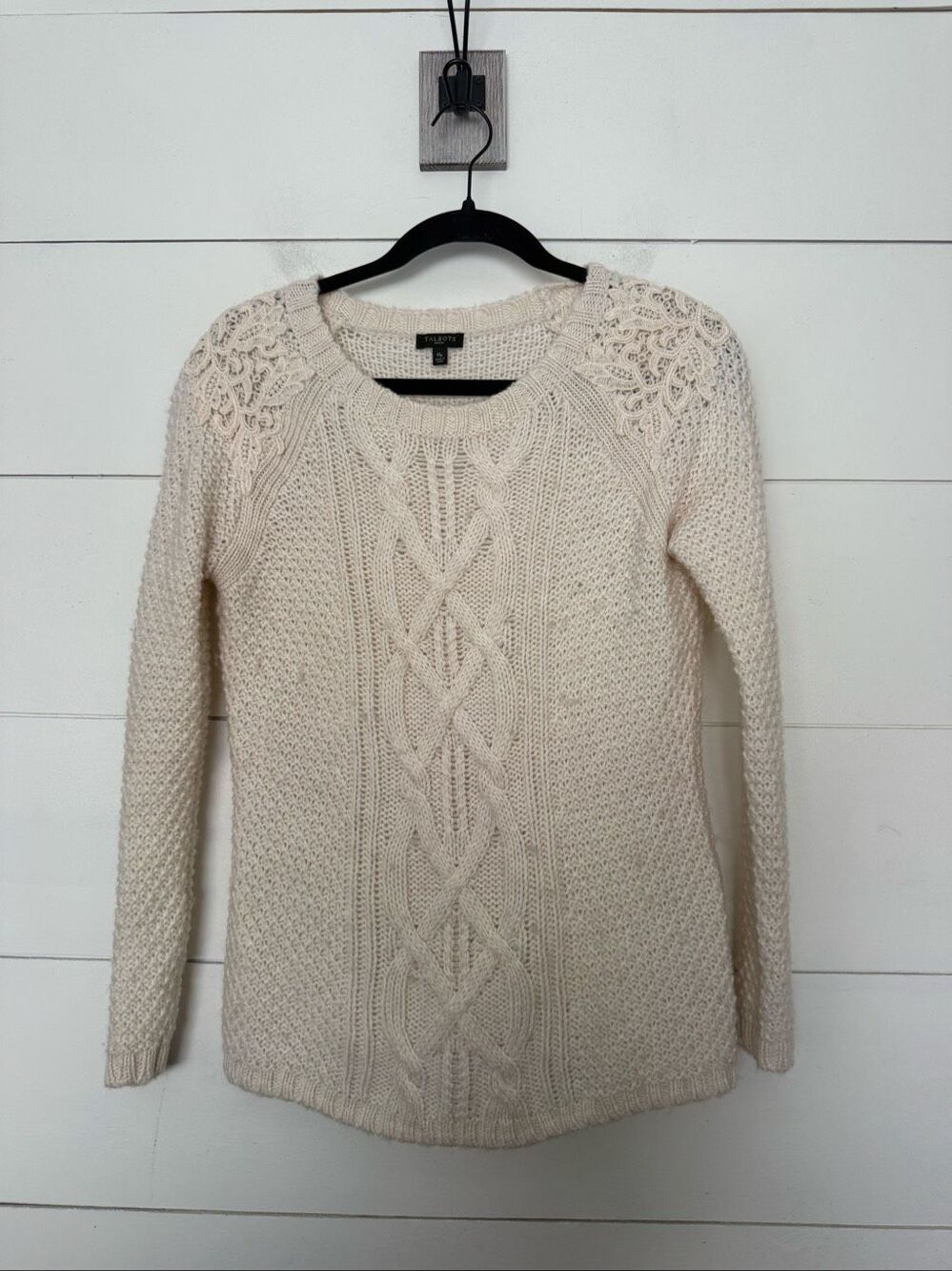 Talbots Women’s Medium Petite Cream Chunky Sweater